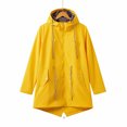 thumbnail image 3 of Scyoekwg Fall Jackets for Women Lightweight Zipper Outdoor Hooded Windbreaker Jacket Loose Long Sleeve Fall Coats Trendy Casual Solid Color Outerwear(Yellow,M), 3 of 5
