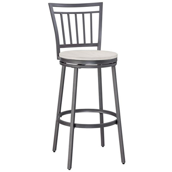 American Woodcrafters Jacey Gray Metal Swivel 25-inch Seat Height Bar Stool