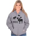 thumbnail image 3 of Funny Meese Moose Animal Humor Zip Up Hoodie Men's Women's Brisco Brands S, 3 of 6