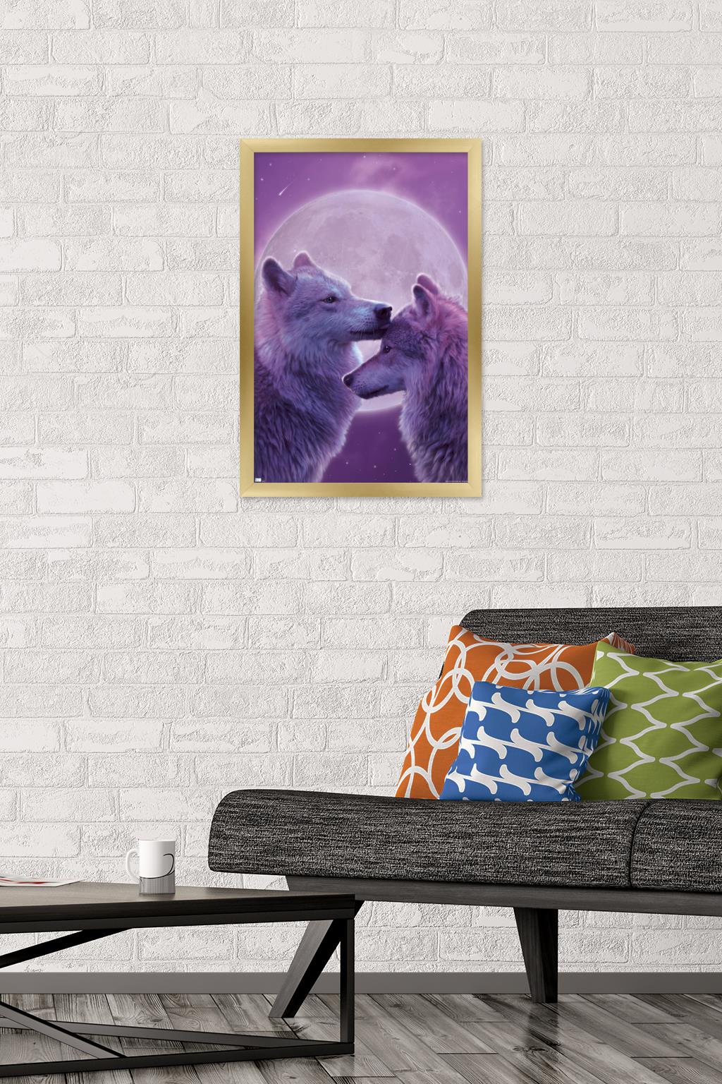 Vincent Hie - LoVing Wolves Wall Poster, 14.725" x 22.375", Framed