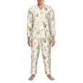 thumbnail image 3 of Sikiie Gold Christmas Tree Mens Pajama Set, Soft Warm Long Sleeve Sleepwear, Cozy Button-Down Pjs for Men-Medium, 3 of 7