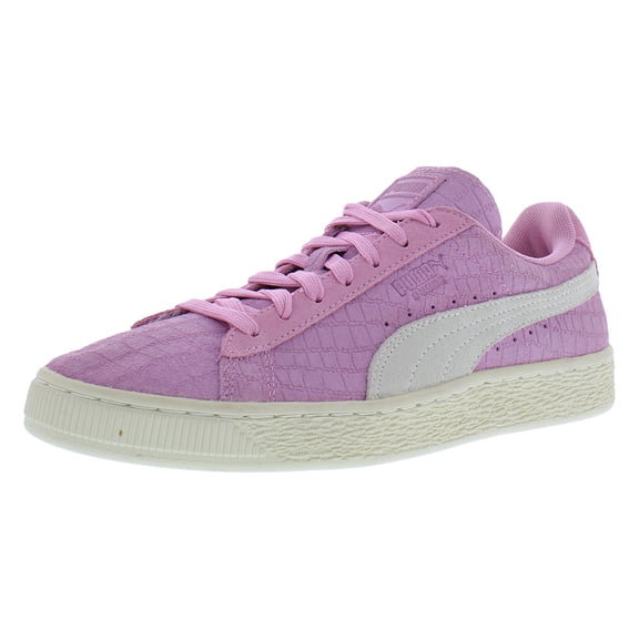 Puma Classic Crocodile Embossed Suede Womens Shoes Size 8.5, Color: Prism Pink/Puma White