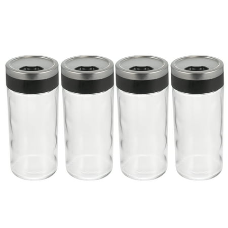 

4 Pcs Practical Seasoning Jars Glass Spice Bottles for Kitchen (Assorted Color)