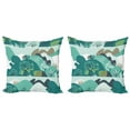 thumbnail image 1 of Lemons Throw Pillow Cushion Cover Pack of 2, Abstract Hilly Landscape Citrus Blossoms Rhythmic Illustration, Zippered Double-Side Digital Print, 4 Sizes, Teal Dark Tan, by Ambesonne, 1 of 2