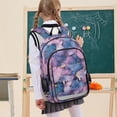 thumbnail image 7 of FORMRS Unisex School Backpack 17" Student Travel Bag with Laptop Compartment, Watercolor Pink Marble Pattern, 7 of 7