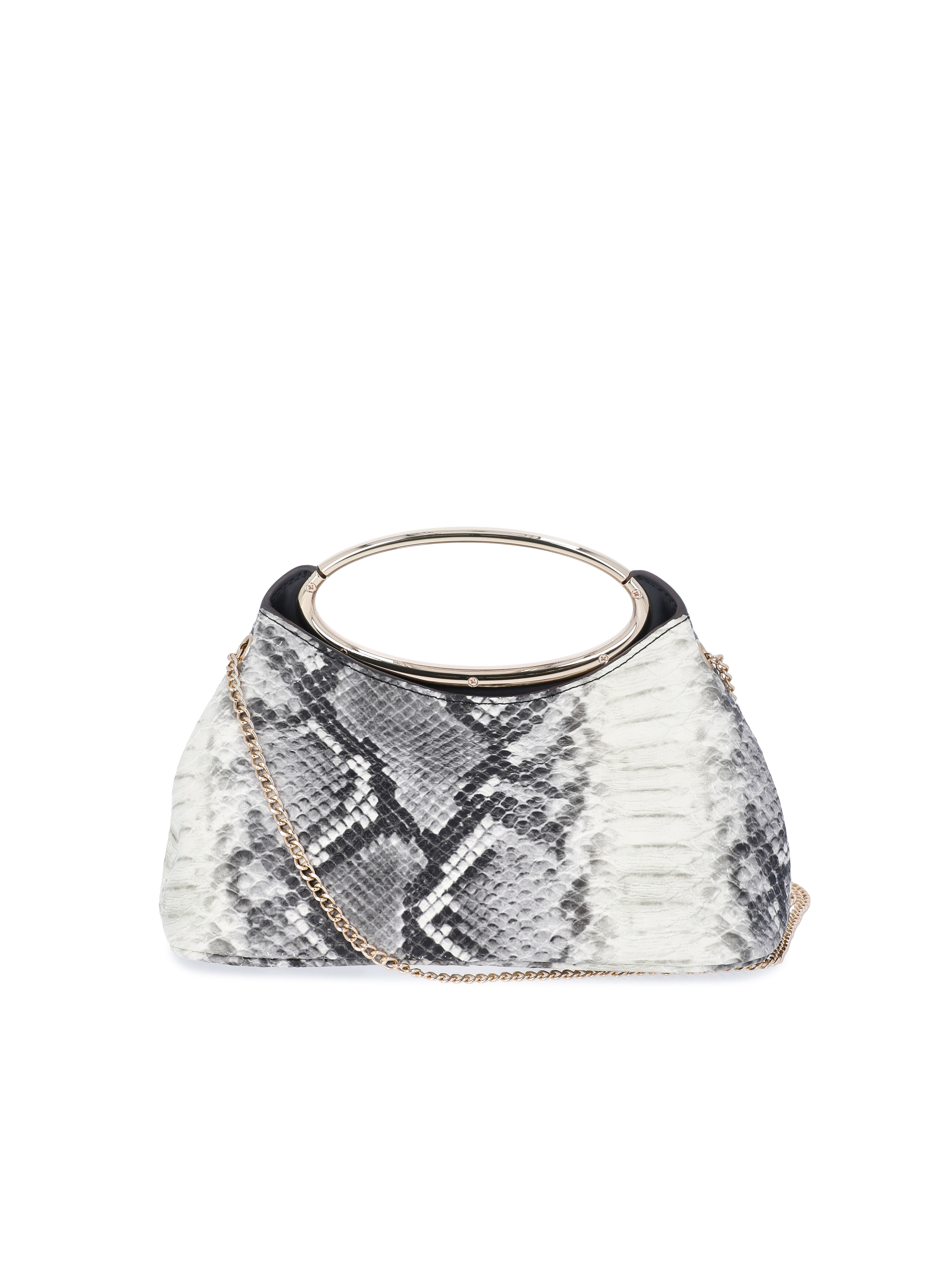 Scoop Women's Faux Snakeskin Top Handle Clutch