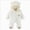 A49-White, variant on boobe Baby Bear Outfit With Fold Over Mittens Footies Thin Fleece Romper Hooded Jumpsuit Winter Coat Girls Boys