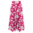 thumbnail image 4 of Skirts for Women A-Line Skirt Floral Printing Elastic Waist Leisure Skirt Hot Pink S, 4 of 5