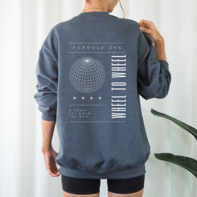 Wheel to Wheel Sweatshirt Formula One Crewneck Racing Gift F1 Gift Racing Inspired Cloth - Black - 4XL