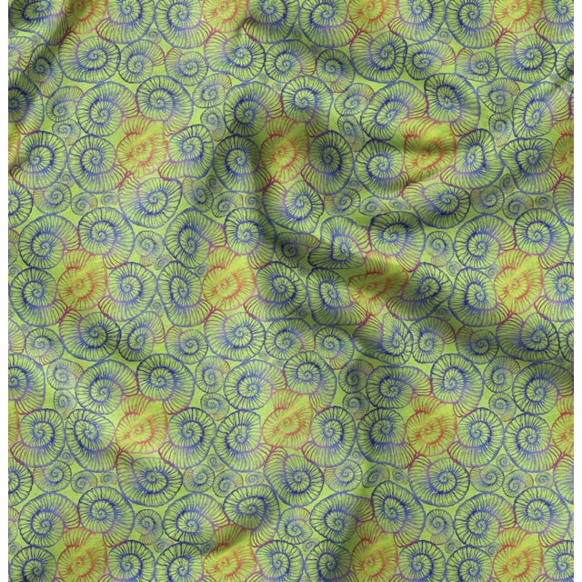 Soimoi Cotton Duck Fabric Shells Ocean Fabric Prints By Yard 42 Inch Wide