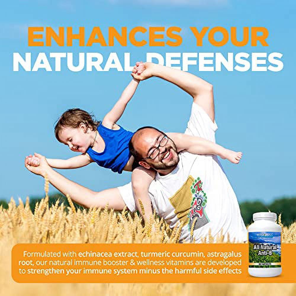 LifeSource Vitamins Anti-B Immune Support Supplement - 90 Veg Caps - 14 All-Natural Ingredients with Echinacea & Garlic Extract