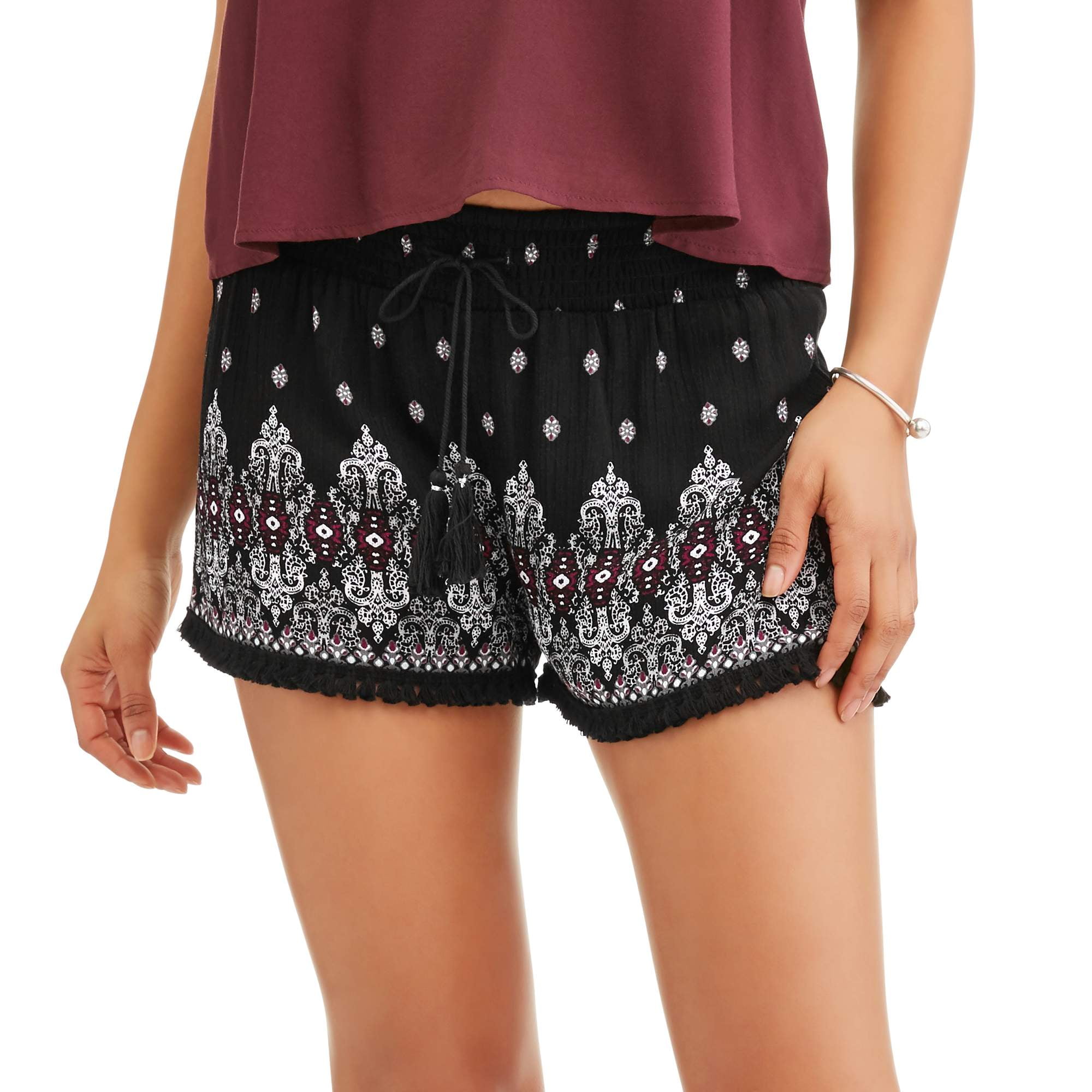 fringe hem shorts