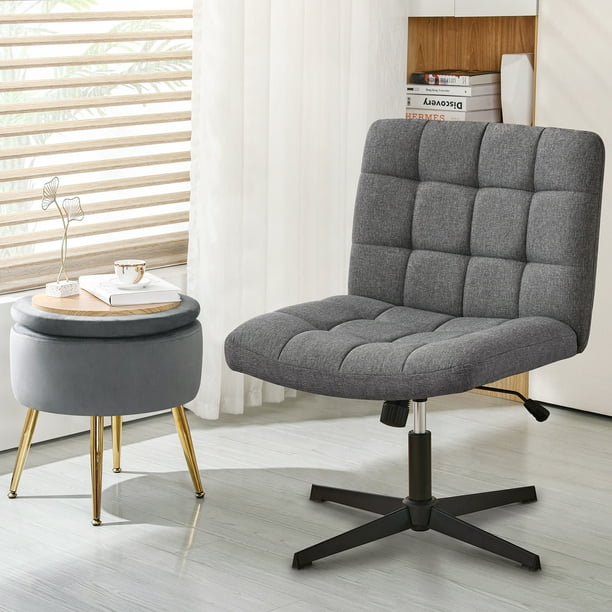 Armless Swivel Adjustable Home Office Chair No Wheels Modern