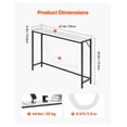 thumbnail image 3 of Marble Console Table with Power Outlet, 43.3'' Narrow Sofa Table, 3 of 6