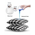 thumbnail image 5 of Waterproof Outdoor Throw Pillows with Inserts 12"x20", Black and White Checkered Soft Decorative Pillowcases for Couch Bedroom, Farmhouse Buffalo Plaid Pillow Covers for Sofa Living Room, 5 of 8