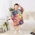 thumbnail image 6 of FORMRS Wearable Blanket Hoodie with Sleeves for Kids Cozy Flannel Sweatshirt, Green Colorful Circles, 6 of 7
