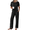Black, variant on Ekouaer Womens Pajama Sets Short Sleeve Top and Pants Printed Pjs Soft Sleepwear Comfy Lounge Set
