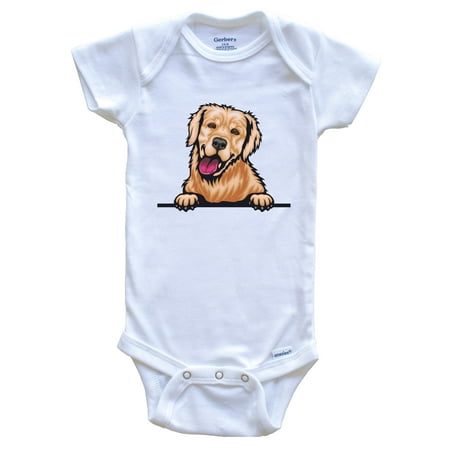 

Golden Retriever Dog Breed Cute One Piece Baby Bodysuit v4 6-9 months white