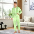 thumbnail image 3 of joogoo Checkered Green Unisex Adults Onesies Pajamas Jumpsuits L, 3 of 7