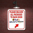 thumbnail image 2 of Please Deliver All Packages To Back Door Up Right Aluminium Composite Sign 8.5''x10'', 2 of 9