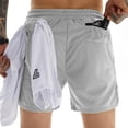 thumbnail image 4 of Bañador para hombre de 2 piezas, pantalones cortos de playa de secado rápido con bolsillos, fitness de ocio y puede llevar toallas, 4 of 5