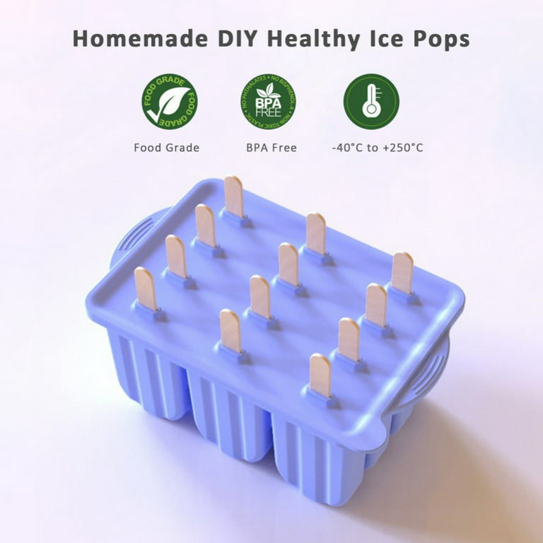 MEETRUE Popsicle Molds for Toddlers Kids, 9-Cavity Popsicles Molds Silicone BPA Free Popsicle Maker Mold Set Ice Pop Mold Ice Popsicle Maker Handmade