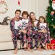 thumbnail image 1 of Pijamas navideños para padres e hijos, ropa de dos piezas con estampado de letras de dibujos animados para el hogar, Bonito traje de noche con estampado de árbol de Navidad, 2023, 1 of 3