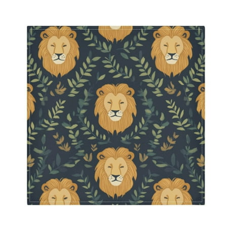 

Napkin Satin Napkin 20*20Inchx1 Kitchen Towel Dinner Plate Towel Decorative Towel Napkin Tea Towel Suitable For Kitchen Table Cute Lion Head Seamless