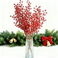 thumbnail image 3 of Selrti Artificial Red Berry Pick Christmas Holly Berries Stem Faux Plants Foam Berries Branch Xmas Holiday Wedding Party Home Decoration, 3 of 8