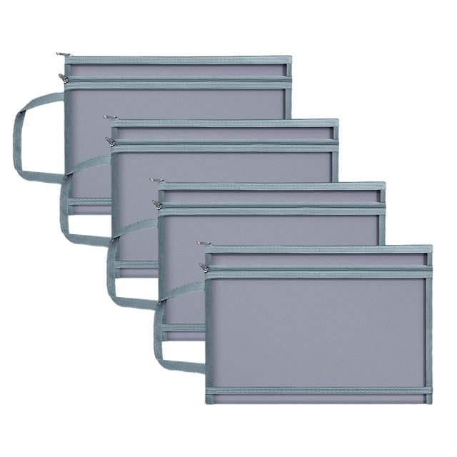 Bolsa de malla para archivos Desiderio, 4 unidades, 4A, para documentos, bolsa para archivos comerciales, bolsa de almacenamiento de papelería, gris