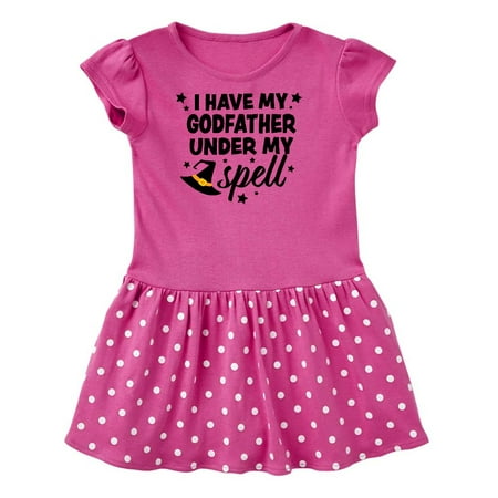 

Inktastic I Have My Godfather Under My Spell with Cute Witch Hate Gift Toddler Girl Dress
