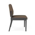 thumbnail image 2 of Amherst Steel Reception Waiting Armless Guest Chair / Charcoal Steel / Brown, 2 of 3