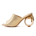 thumbnail image 2 of Ninety Union Jloo Open Toe Slide With Circular Metallic Heel, Gold, 11, 2 of 4