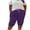 Purple, variant on Plus Size Drawstring Shorts for Women High Waist Loose Fit Cotton Linen Shorts Summer Casual Work Pants with Pocket