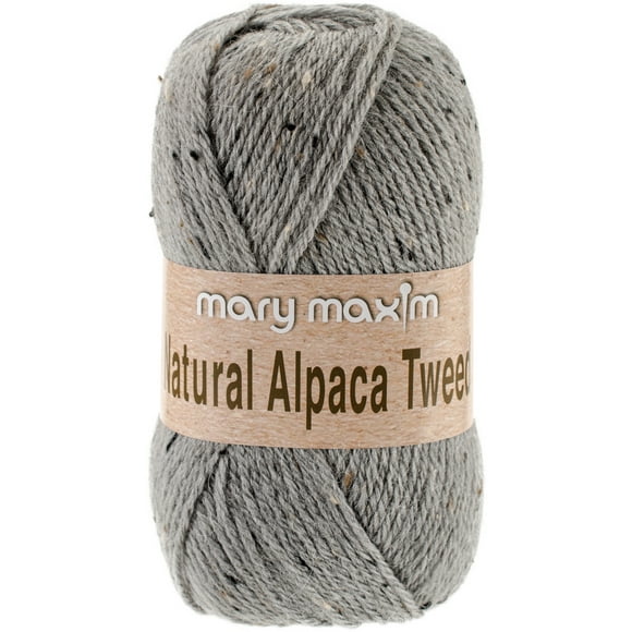 Mary Maxim Natural Alpaca Tweed Yarn-Grey