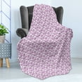 thumbnail image 4 of Victorian Soft Flannel Fleece Throw Blanket, Floral Lavender Color Bloom Blossoms Flowering Continuous Classy Design Print, Cozy Plush for Indoor and Outdoor Use, 50" x 60", Fuchsia, by Ambesonne, 4 of 5