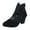 Black, variant on Ankle Boots for Women Short Boots Sheer Lace and Suede Chunky Block Mid Heel Back Zipper Lace Mesh Boots