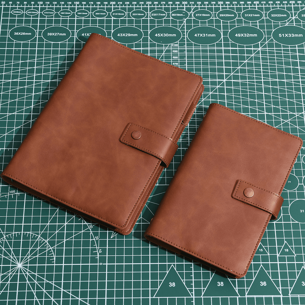 Wonderpool Leather Journal Refillable Notebook Spiral Diary Binder Portfolio - A5 Dotted Paper & Inner Pockets for Organizer (Coffee, A5)