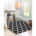 thumbnail image 2 of Unique Loom 3120664 Moroccan Lattice Square Rug, 10', Black/Beige, 2 of 2