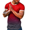 thumbnail image 2 of Bjutir Fashion T Shirts For Men Spring Summer Casual Sports Colorblock Gradient Round Neck Pullover Short Sleeve T Shirt, 2 of 4