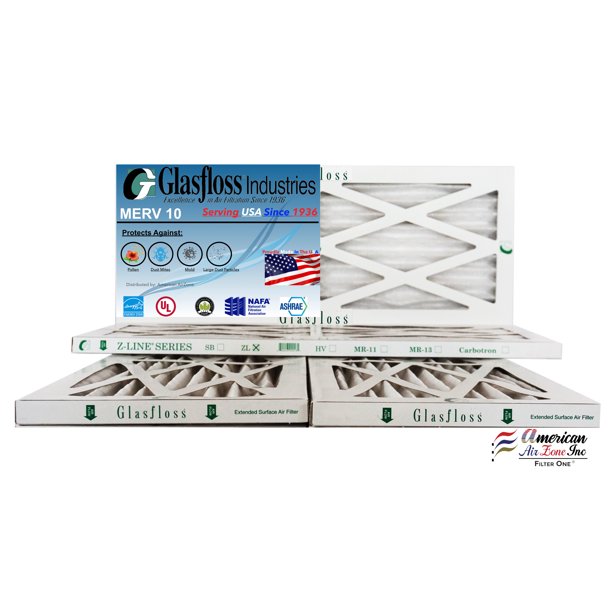 Glasfloss 8x30x1 MERV 10 Qty4 Furnace Air Filter Made in USA
