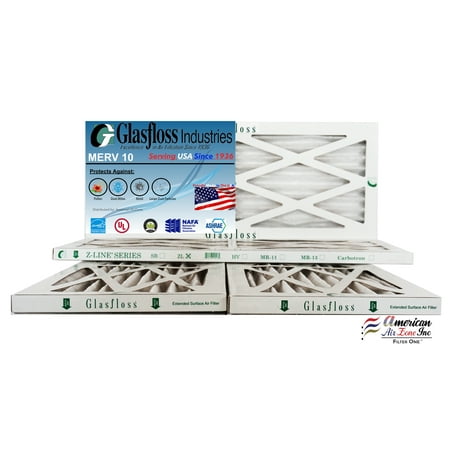 

Glasfloss 8x20x1 - MERV 10 -Qty:4 - Furnace Air Filter - Made in USA (Actual Size: 7.5 x 19.5x7/8 inch)