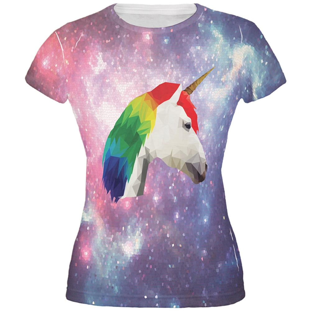 Old Glory Geometric Rainbow Galaxy Unicorn All Over Juniors T Shirt X Large Walmart Com Walmart Com