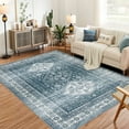 thumbnail image 5 of Geetinfly 9*12FT Area Rugs 1150Gsm 350Gsm Velvet Weight Pearl Velvet Washed Back Folding Printed Carpet Xxs-Persia-Jingyu Teal, 5 of 7