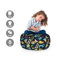thumbnail image 2 of Nature Art Storage Toy Bag Chair, Forest Flowers Cat Chicken Birds Snakes Leaves Eco Farm Animals Cartoon, Stuffed Animal Organizer Washable Bag, Small Size, Multicolor, by Ambesonne, 2 of 3