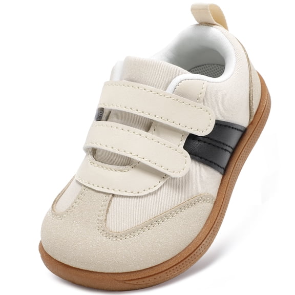STQ KIDS Toddler Wide Toe Box Shoes: Barefoot Shoe Kids Walking Shoes Sneakers Non-Slip Zero Drop Toddler First Walking Shoe Comfortable Beigewhite Toddler 8