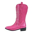 thumbnail image 3 of Splozh Womens Fashion Boots Knee High Western Cowboy Boots for Women Knee High Wide Calf Cowgirl Boots with Slip On Pointed Toe Heel Fashion Tall Boot for Ladies Fall Winter Hot Pink,US 8, 3 of 9