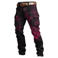 thumbnail image 4 of CONZONE Mens Baggy Cargo Pants Wide Leg Pants for Men Trendy Buttons Viking Mythology Graphic Y2K Soft Casual Joggers With Pocket, 4 of 4