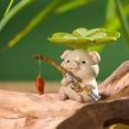 thumbnail image 5 of YOHAVEN Desktop Animal Fishing Resin Ornament Cute Cartoon Figurine Novelty Office Table Shelf Home Decoration Holiday Xmas Seasonal Present, 5 of 6