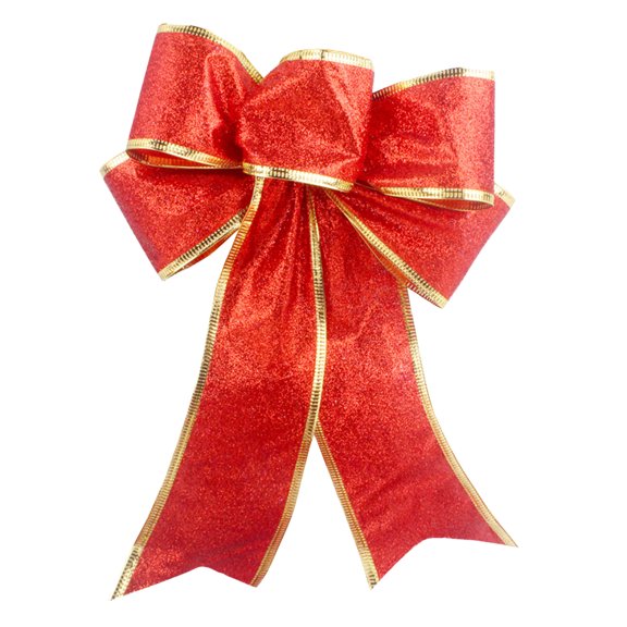 Clearance Under $0.49!Large Sparkling Glitter Christmas Bow Tree Decoration